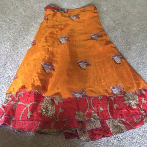 Kariza Vintage Indian Vibrant Wrap Skirt - Picture 3 of 5